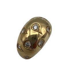 1994 Cartier Diamond & Yellow Gold Dome Ring, 18k