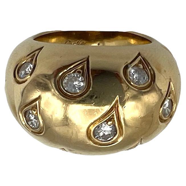 1994 Cartier Diamond 
Yellow Gold Dome Ring, 18k