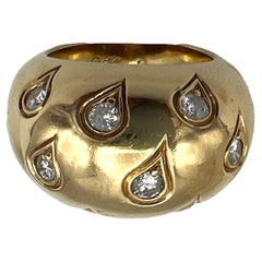 1994 Cartier Diamond & Yellow Gold Dome Ring, 18k