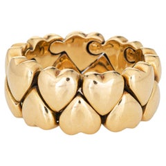 1994, Cartier Heart Ring Vintage 18k Yellow Gold Flex Band Jewelry