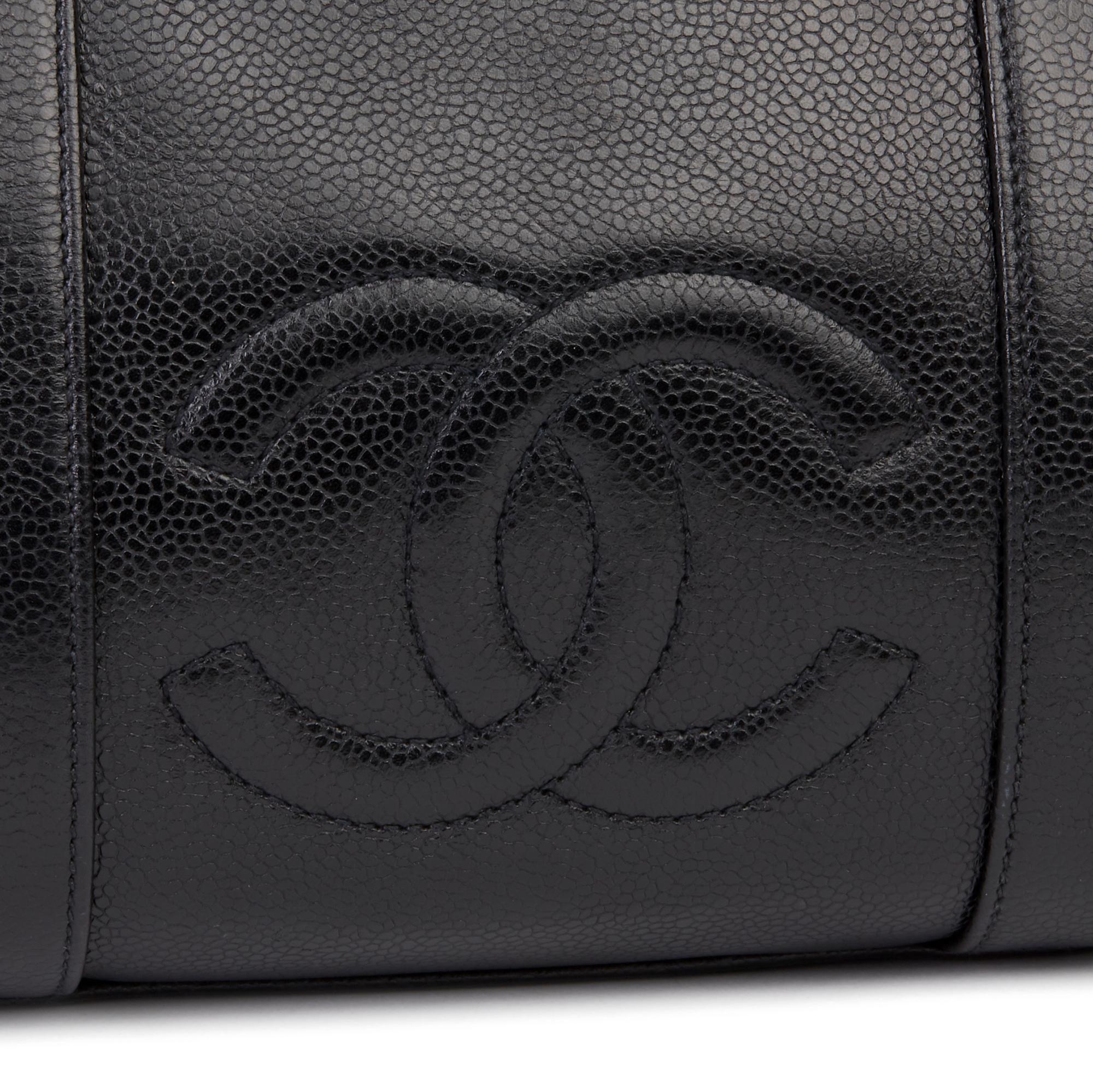 1994 Chanel Black Caviar Leather Vintage Boston 35 3