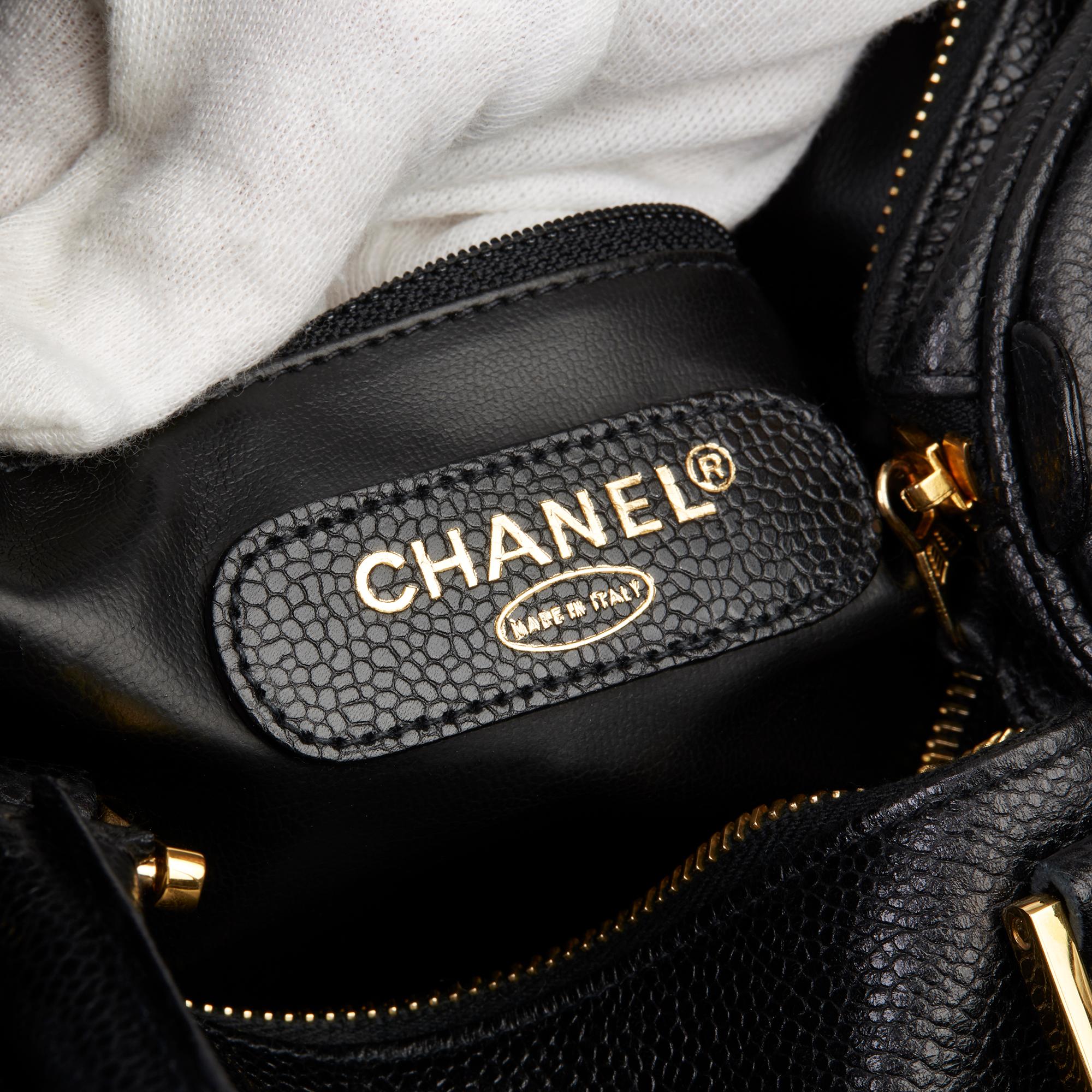 1994 Chanel Black Caviar Leather Vintage Boston 35 5