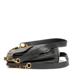 1994 Chanel Black Caviar Leather Vintage Classic Shoulder Bag