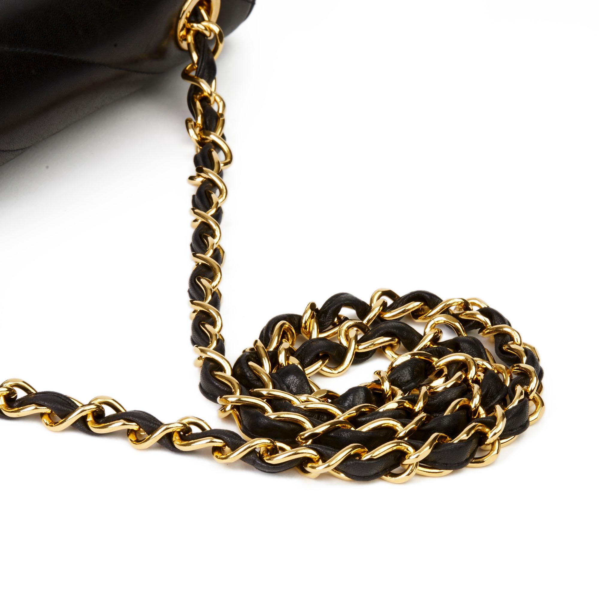1994 Chanel Black Chevron Quilted Lambskin Vintage Jumbo XL Classic Single Flap 3