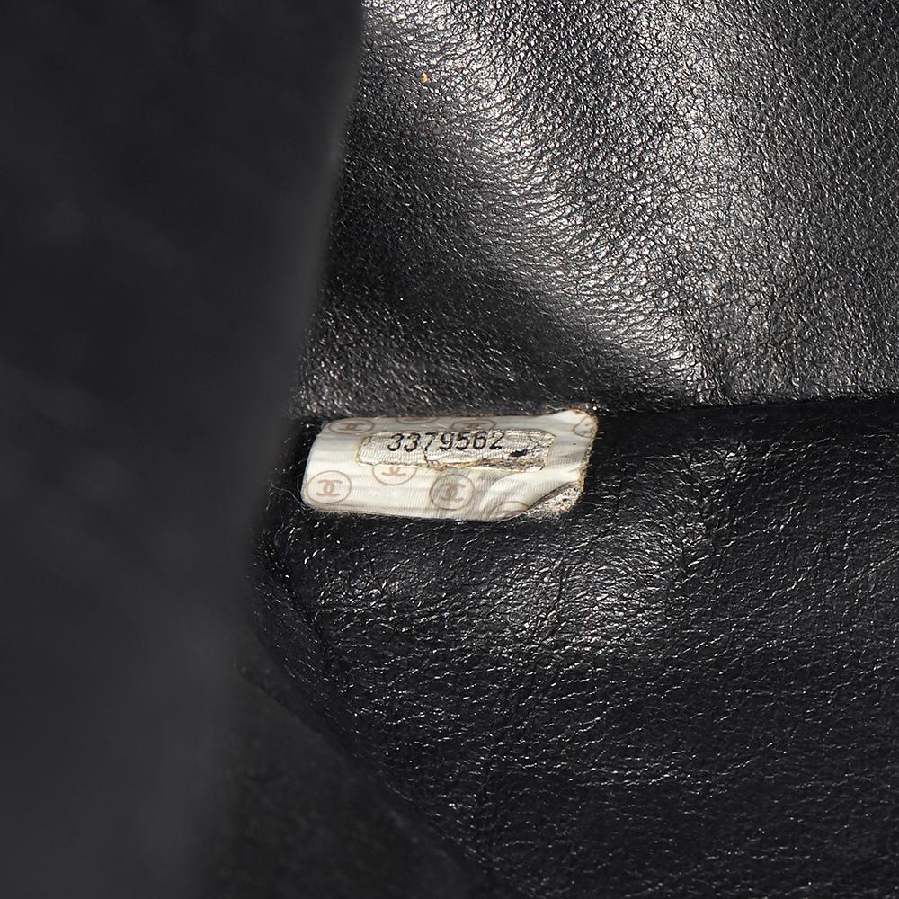 1994 Chanel Black Lambskin Vintage Jumbo XL Timeless Shopping Tote 6