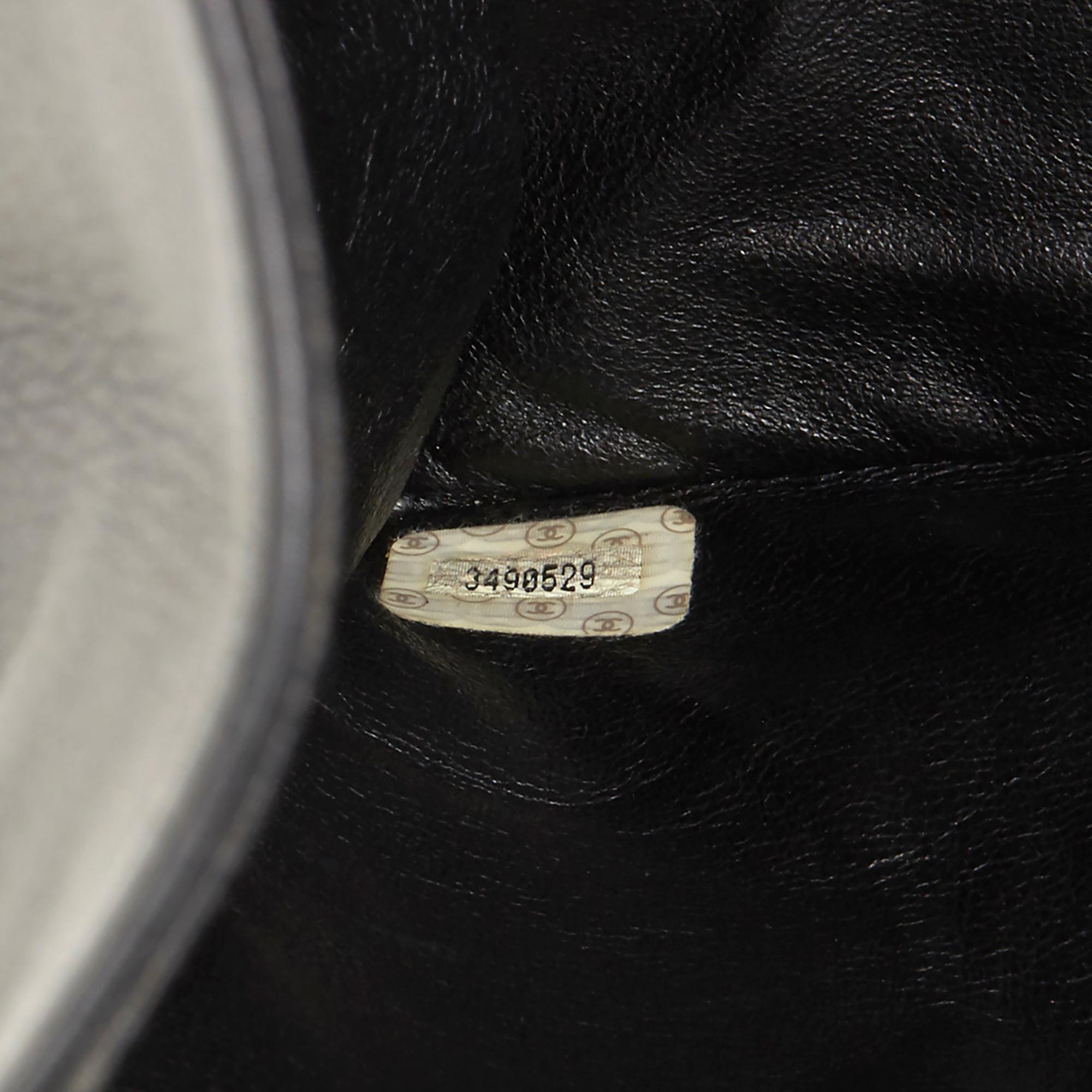 1994 Chanel Black Lambskin Vintage Jumbo XL Timeless Shopping Tote 5