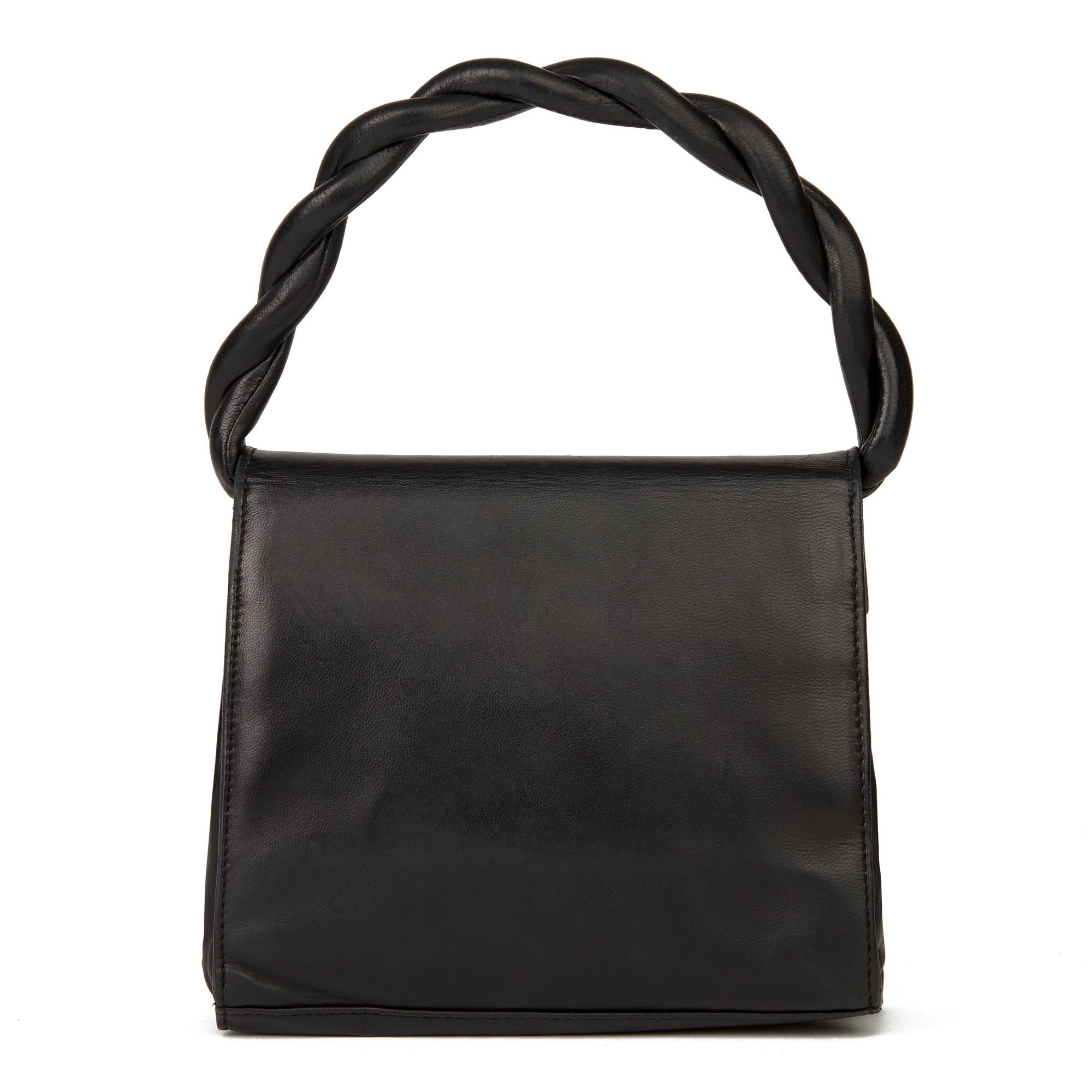 Women's 1994 Chanel Black Lambskin Vintage Mini Classic Kelly