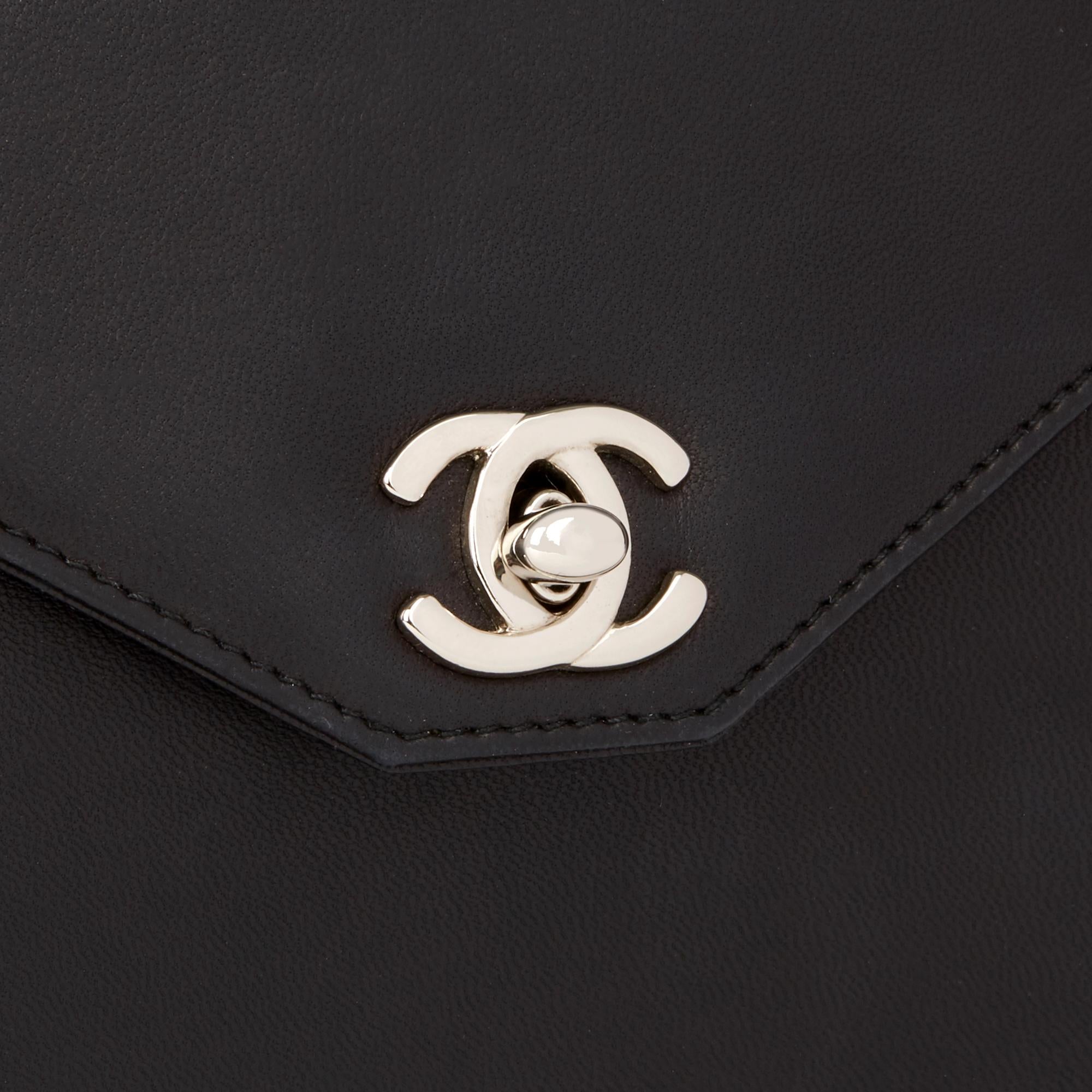 1994 Chanel Schwarzes Lammfell Vintage Mini Classic Kelly 3