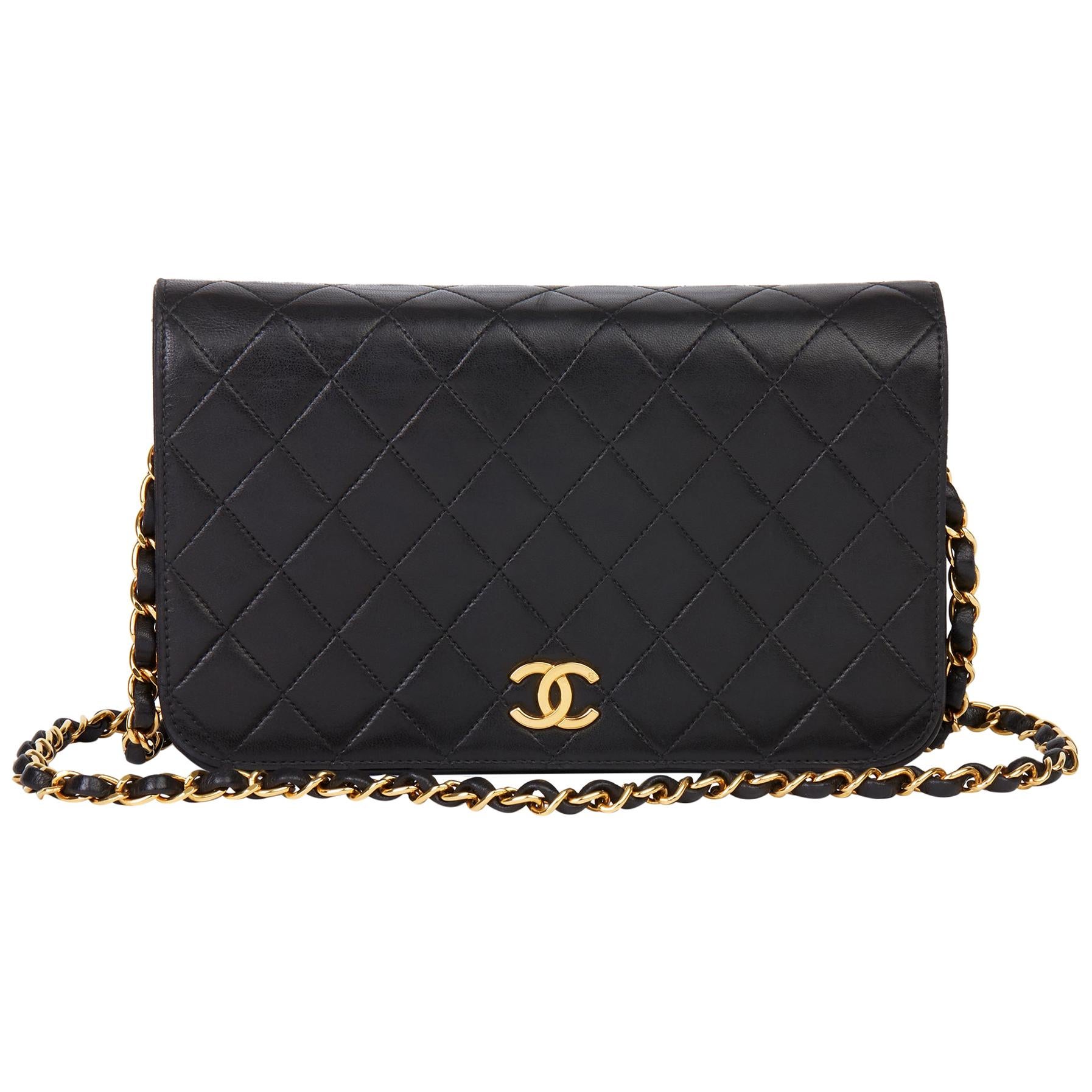 Chanel Full Flap Chain Shoulder Bag Black Lambskin – AMORE Vintage Tokyo
