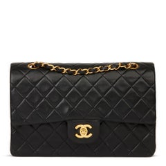 1994 Chanel Black Quilted Lambskin Leather Medium Classic Double Flap Bag 1994 Chanel Black Quilted Lambskin Leather Medium Classic Double Flap Bag