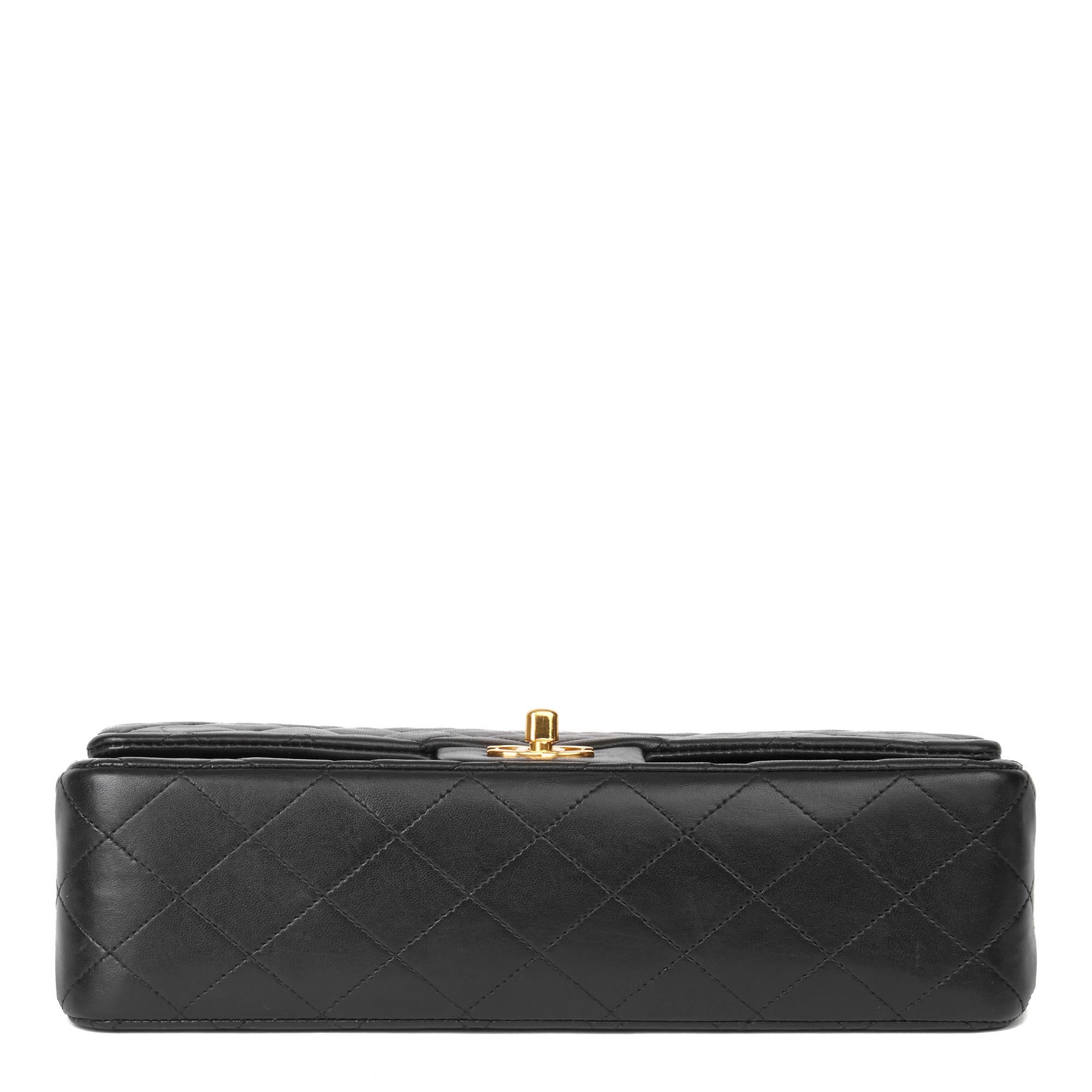 1994 Chanel Black Quilted Lambskin Medium Classic Double Flap Bag  Damen