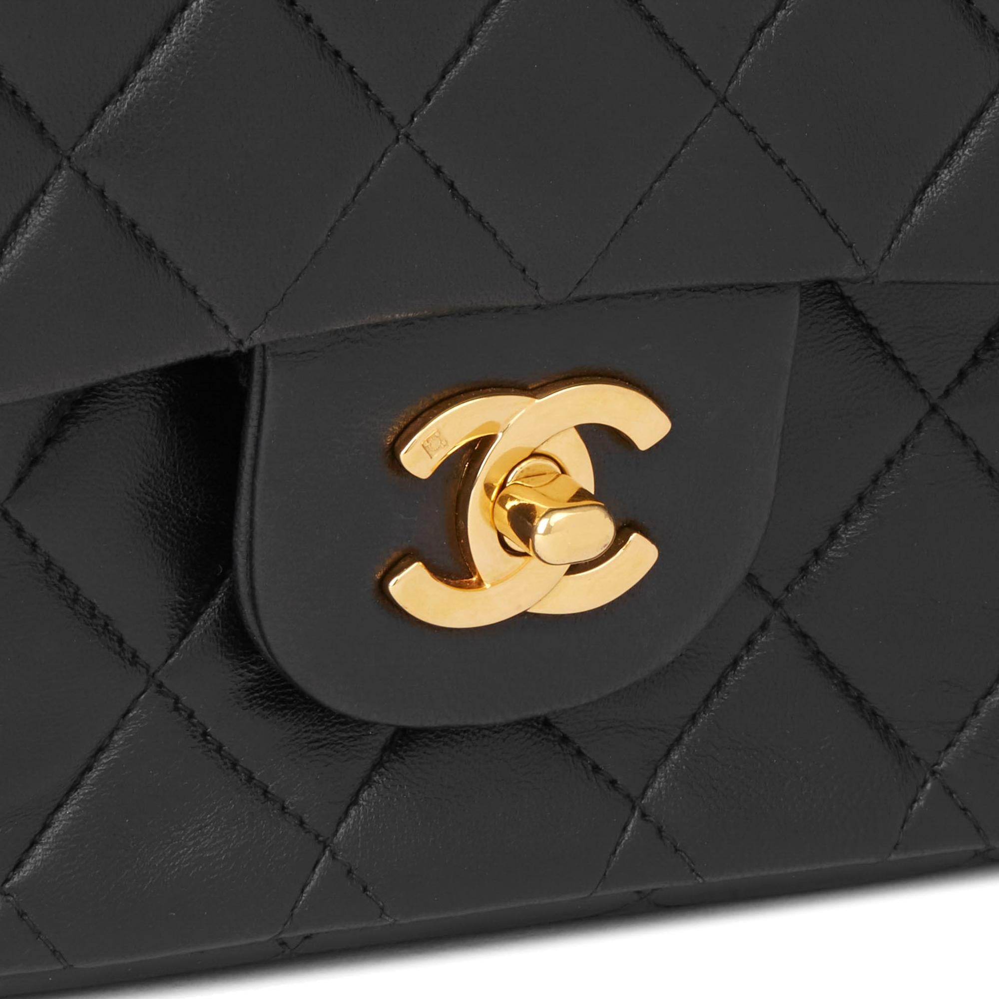 1994 Chanel Black Quilted Lambskin Medium Classic Double Flap Bag  1