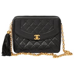 1994 Chanel Black Quilted Lambskin Vintage Classic Camera Bag 