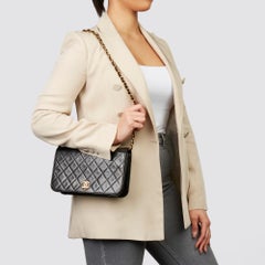 1994 Chanel Black Quilted Lambskin Vintage Classic Single Full Flap Bag