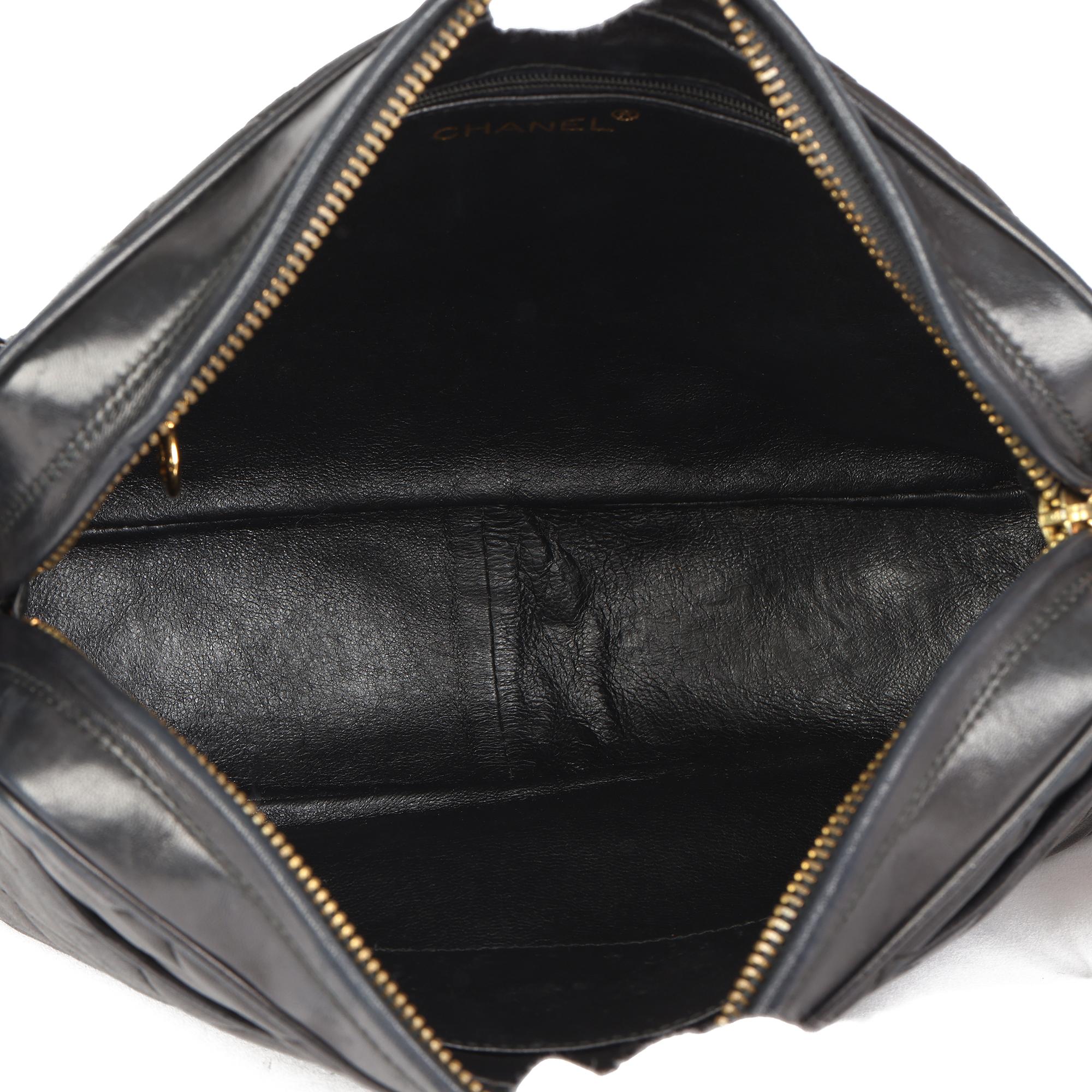1994 Chanel Black Quilted Lambskin Vintage Large Fringe Timeless Camera Bag 7