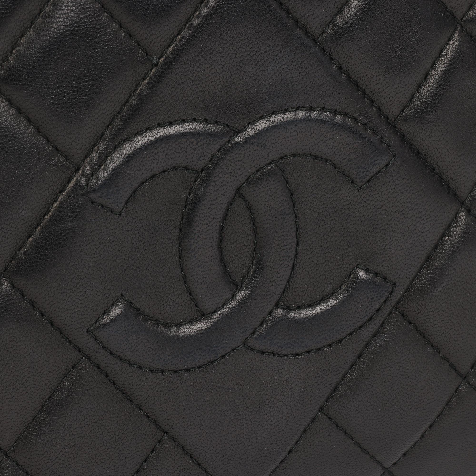 1994 Chanel Black Quilted Lambskin Vintage Large Fringe Timeless Camera Bag 3