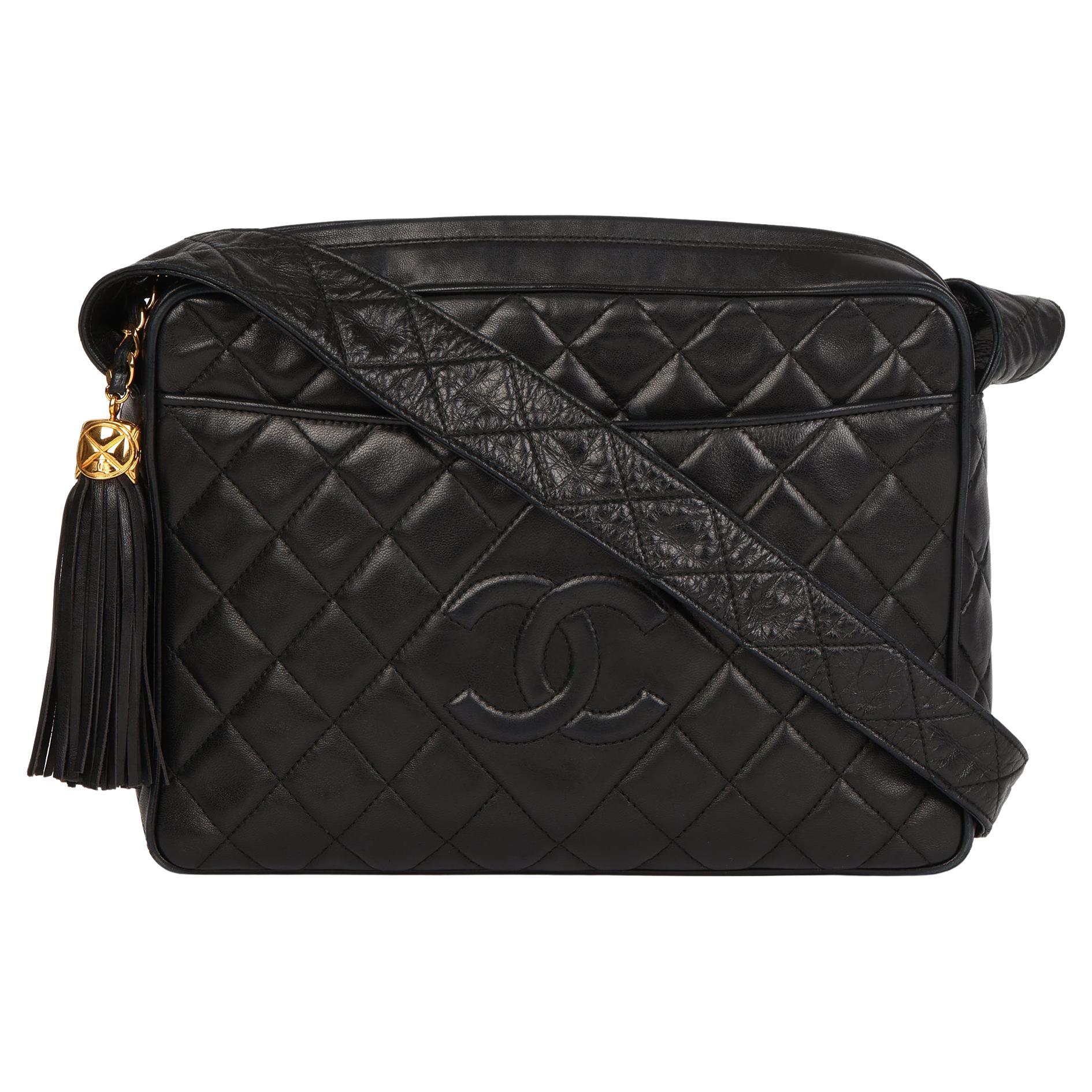 CHANEL Red Quilted Lambskin Vintage Small Classic Fringe Camera Bag at  1stDibs