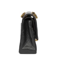 1994 Chanel Black Quilted Lambskin Vintage Medium Classic Double Flap Bag