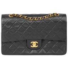1994 Chanel Black Quilted Lambskin Vintage Medium Classic Double Flap 1994 Chanel Black Quilted Lambskin Vintage Medium Classic Double Flap