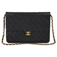 1994 Chanel Black Quilted Lambskin Vintage Medium Classic Single Flap Bag