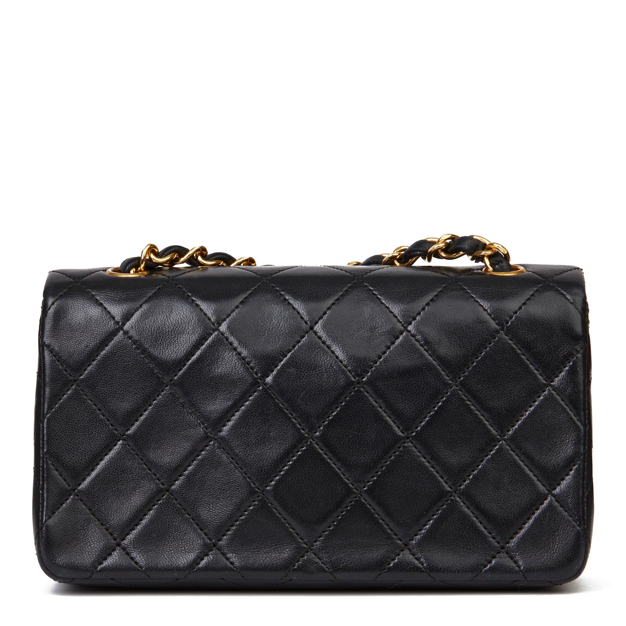Women's 1994 Chanel Black Quilted Lambskin Vintage Mini Flap Bag 