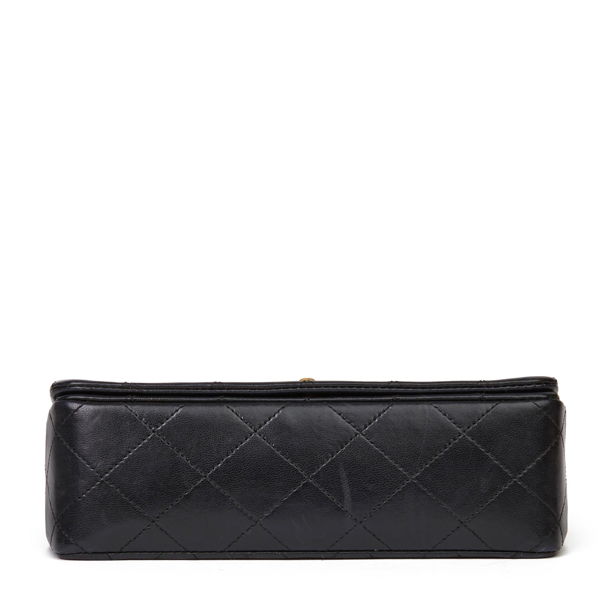 1994 Chanel Black Quilted Lambskin Vintage Mini Flap Bag  1