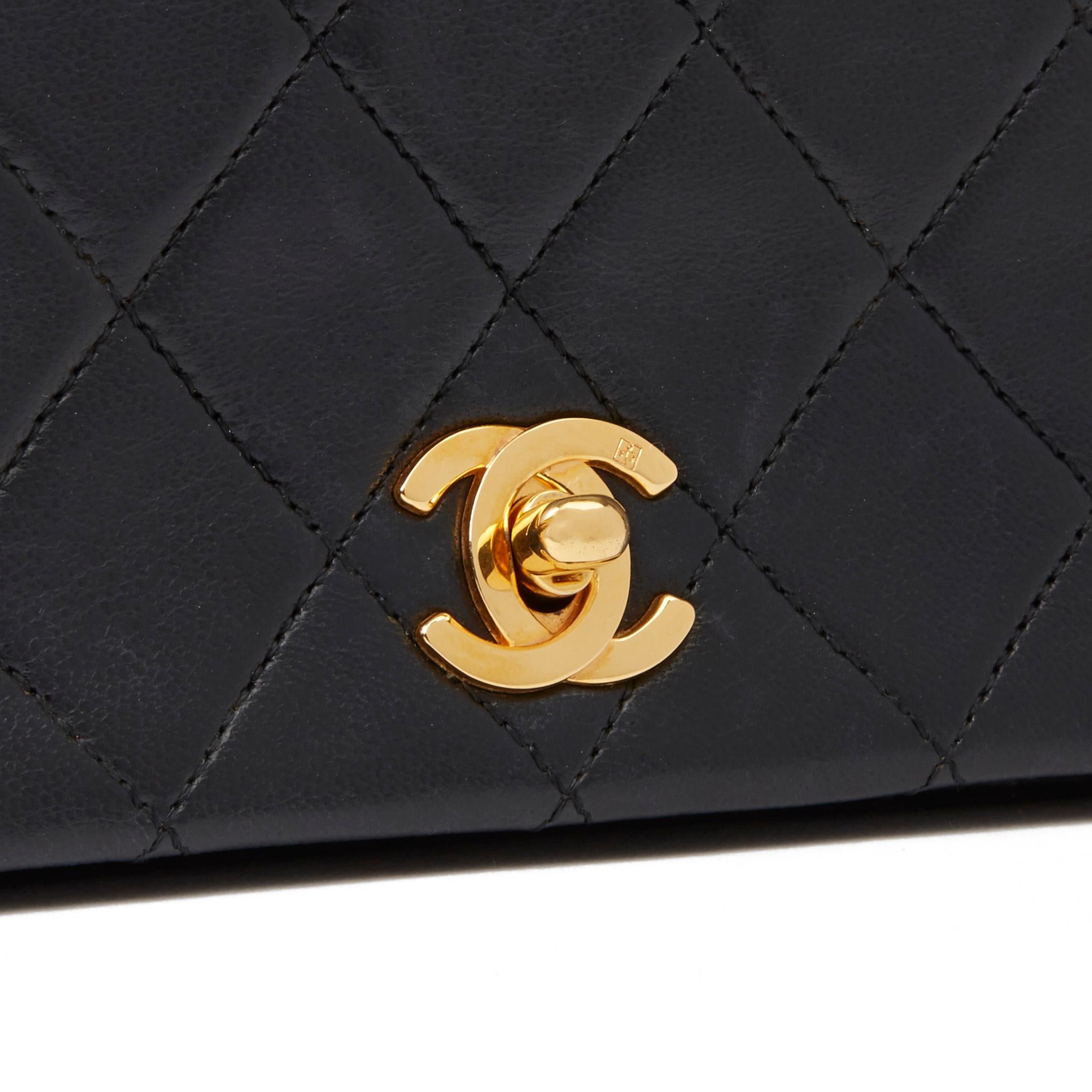 1994 Chanel Black Quilted Lambskin Vintage Mini Flap Bag  2