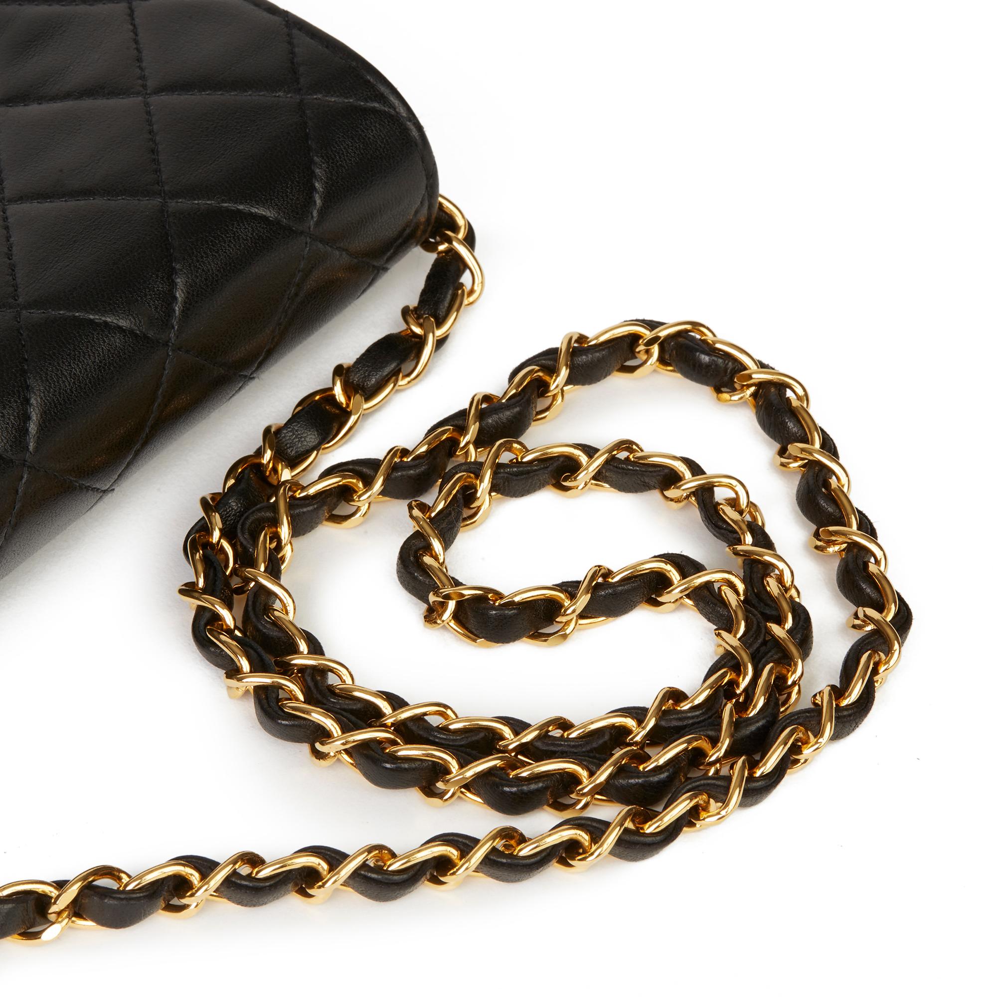 1994 Chanel Black Quilted Lambskin Vintage Mini Flap Bag 3