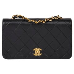 1994 Chanel Black Quilted Lambskin Vintage Mini Flap Bag 