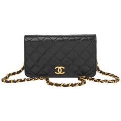 1994 Chanel Black Quilted Lambskin Vintage Mini Flap Bag