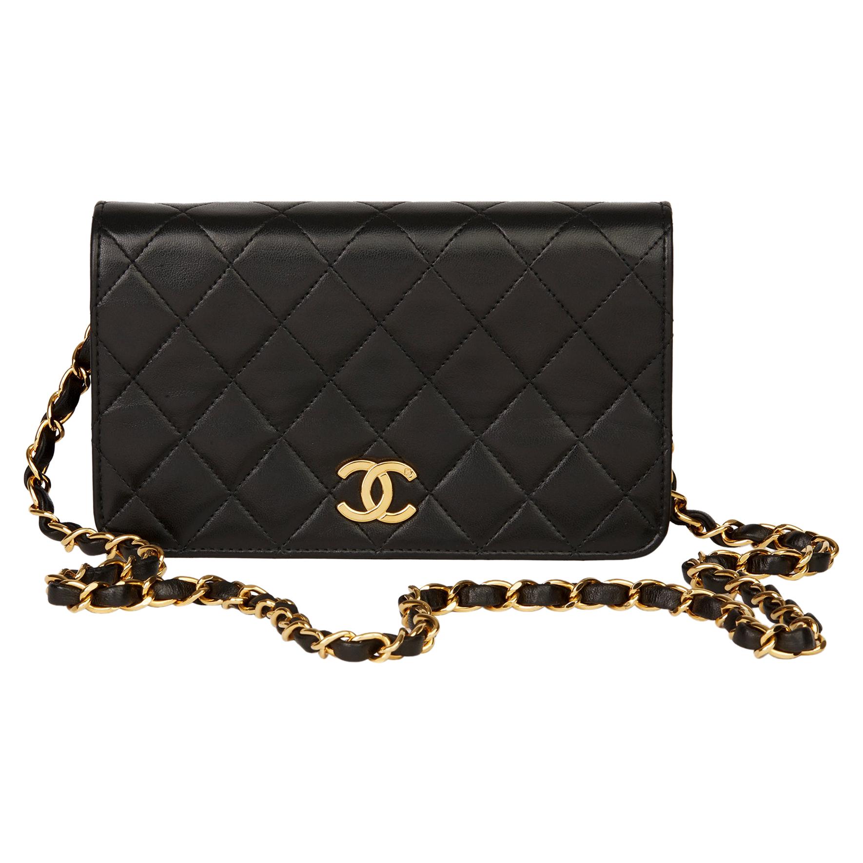 1994 Chanel Black Quilted Lambskin Vintage Mini Flap Bag