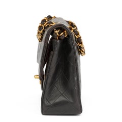 1994 Chanel Black Quilted Lambskin Vintage Small Classic Double Flap Bag