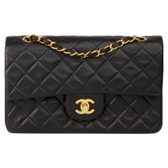1994 Chanel Black Quilted Lambskin Vintage Small Classic Double Flap Bag