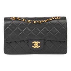 1994 Chanel Black Quilted Lambskin Vintage Small Classic Double Flap 1994 Chanel Black Quilted Lambskin Vintage Small Classic Double Flap