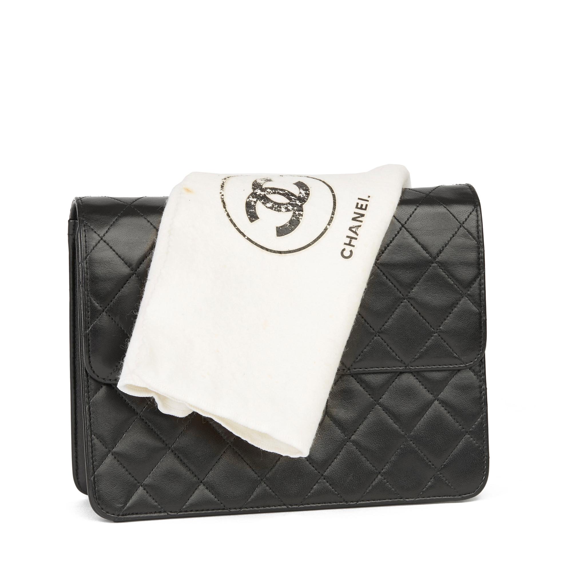 1994 Chanel Black Quilted Lambskin Vintage Small Classic Single Flap Bag 5
