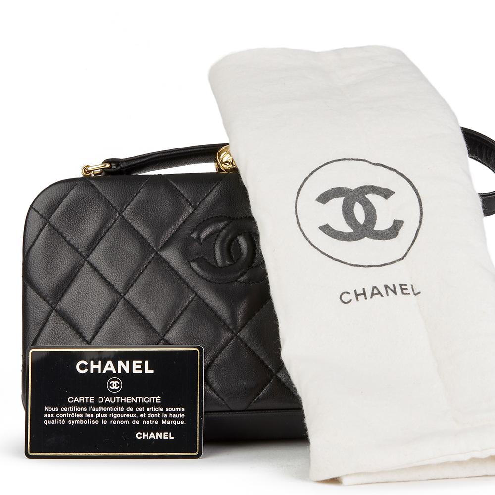 1994 Chanel Black Quilted Lambskin Vintage Timeless Frame Bag 7