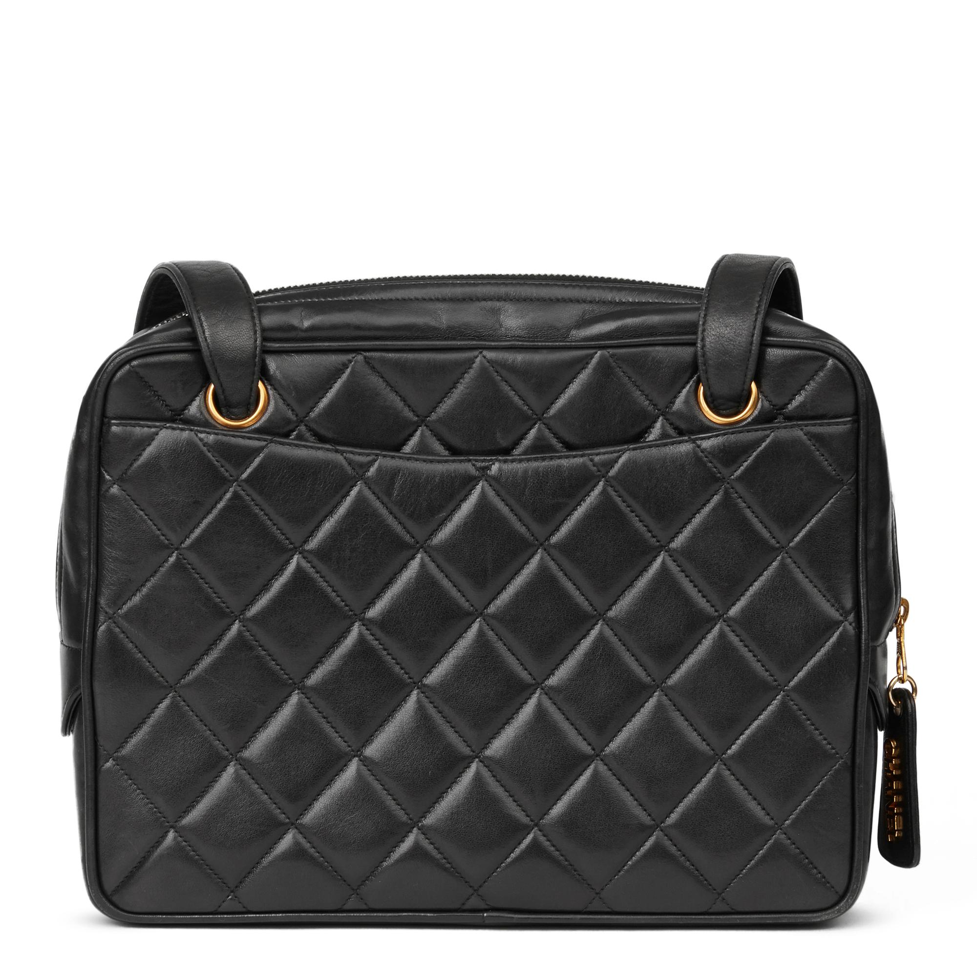 1994 Chanel Black Quilted Lambskin Vintage Timeless Shoulder Bag  1