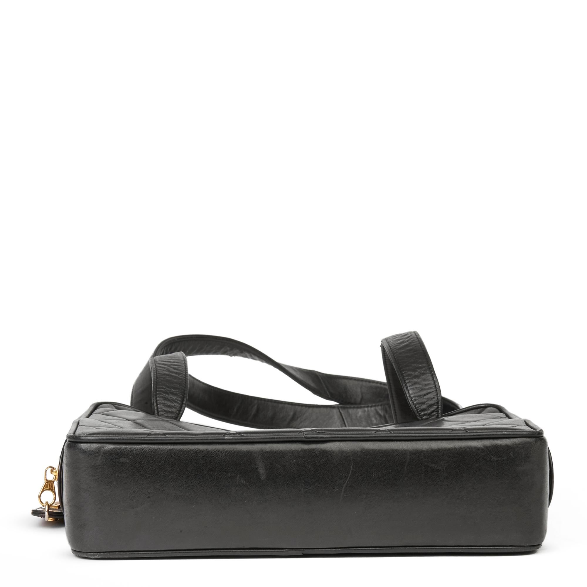 1994 Chanel Black Quilted Lambskin Vintage Timeless Shoulder Bag  2