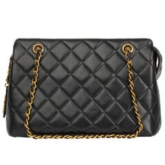 1994 Chanel Black Quilted Lambskin Vintage Timeless Shoulder Bag