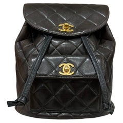 1994 Chanel Duma Vintage Backpack Brown Leather 