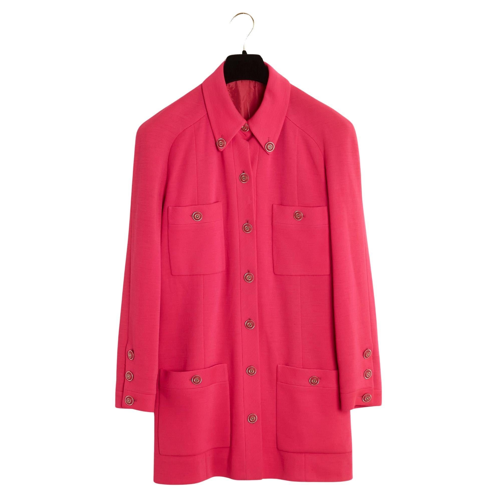 1994 Chanel Haute Couture Barbie pink FR44 set jacket For Sale