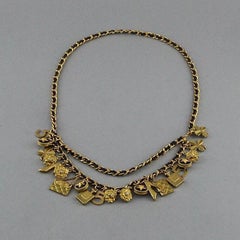 1994 CHANEL Lucky Charm Leather Chain Necklace Belt