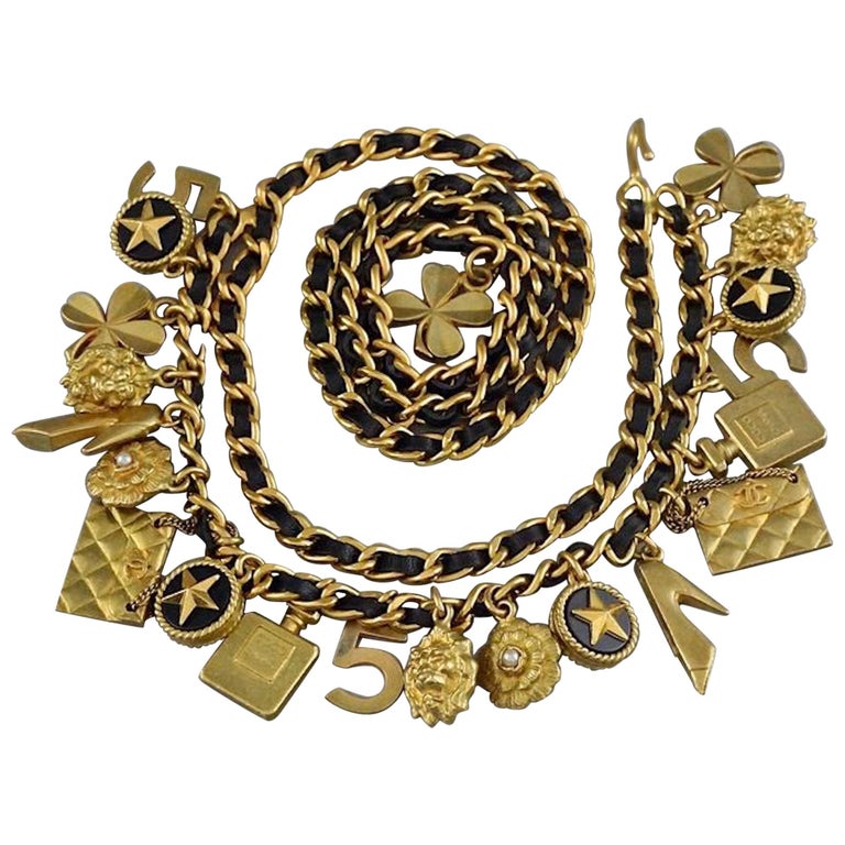 Chanel Vintage Black & Gold Triple Row Chain Belt – Amarcord