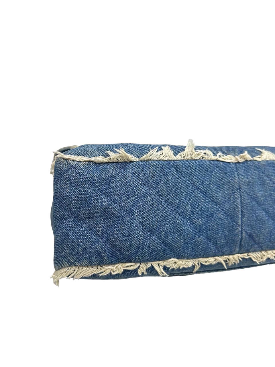 1994 Chanel Maxi Jumbo Vintage Azul Jeans Borsa a Tracolla 5