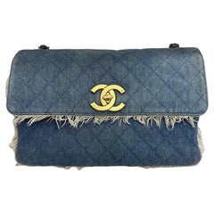 1994 Chanel Maxi Jumbo Vintage Azul Jeans Borsa a Tracolla