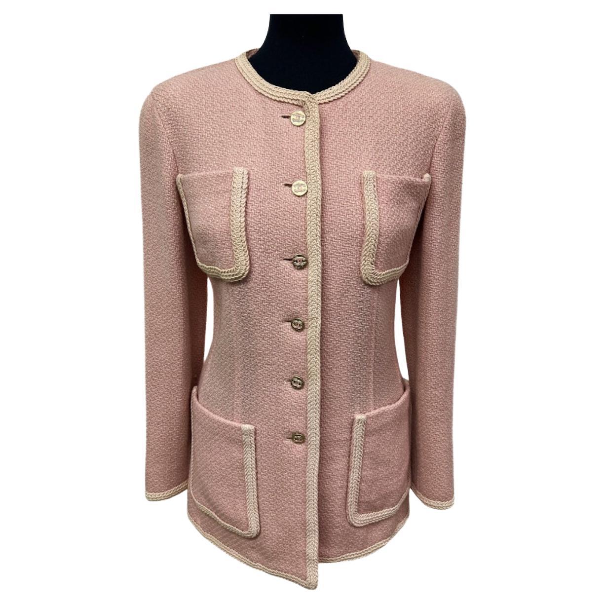 1994 Chanel chaqueta de tweed rosa
