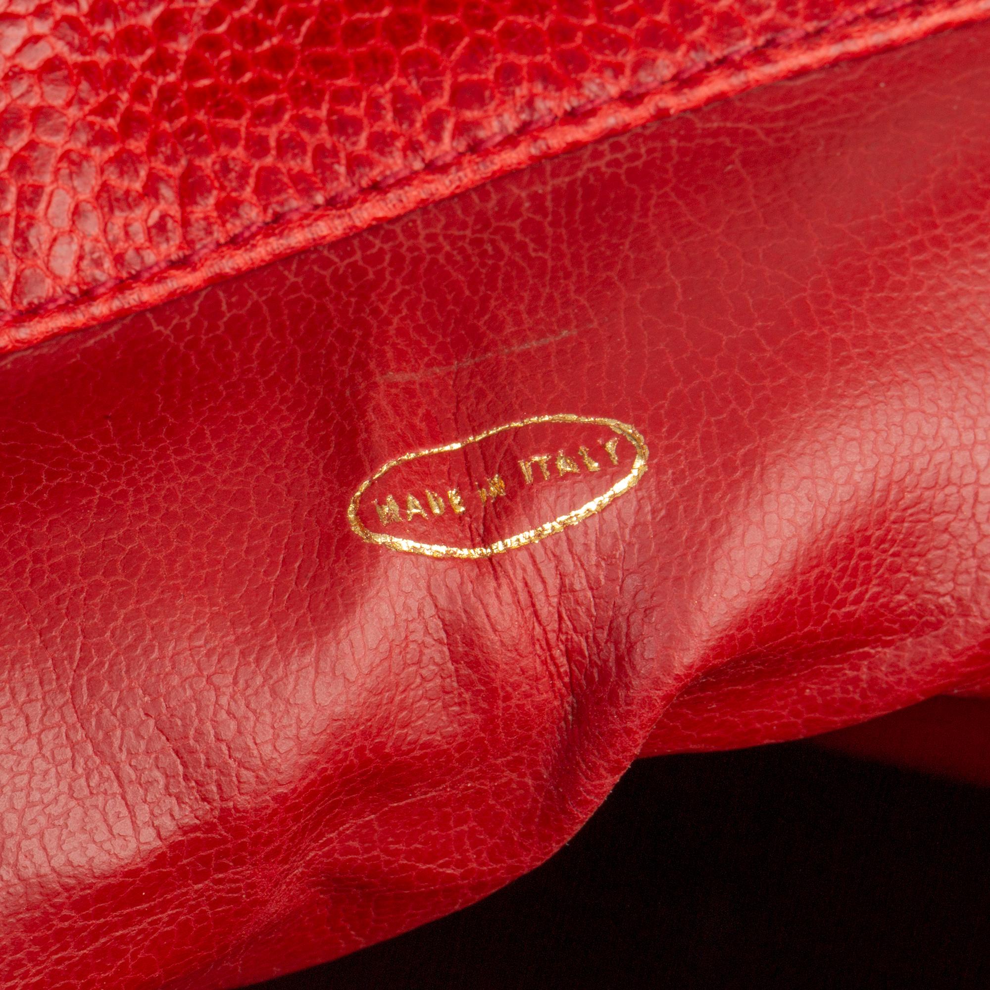 1994 Chanel Red Caviar Leather Timeless Bucket Bag with Pouch 4