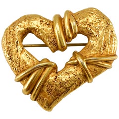 Vintage 1994 Christian Lacroix Gold-Plated Heart Brooch, by Robert Goossens