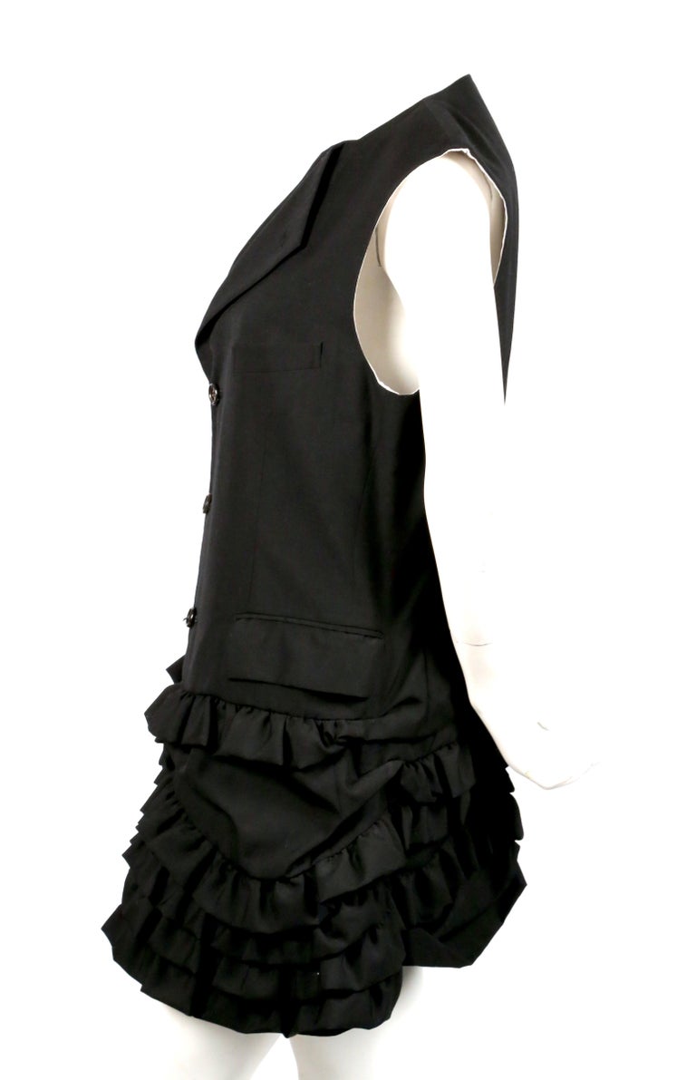 1994 COMME DES GARCONS black wool menswear dress with ruffles For Sale ...