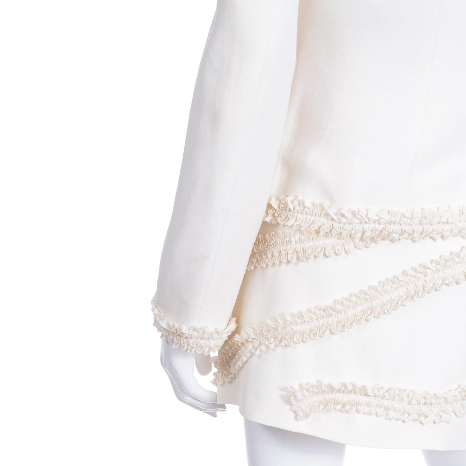 1994 Franco Moschino Nature Friendly Garment Ensemble jupe et veste crème et ivoire 6